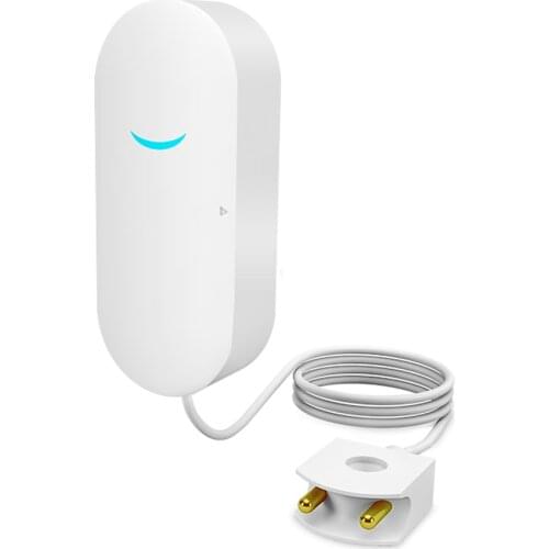 WiFi Smart Water Leakage Alarm Home Kitchen Water Leak Detector Overflow Sensor Compatible for Tuyasmart / Smart Life APP