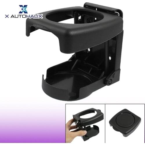 X AUTOHAUX Universal Black Plastic Folding Car Truck Drink Cup Can Bottle Holder Stand
