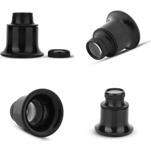 Jeweler Watch Magnifier Tool 5X 10X 15X 20X 4pcs Portable Monocular Magnifying Glass Loupe Lens for Eye Magnifier Len Repair Kit
