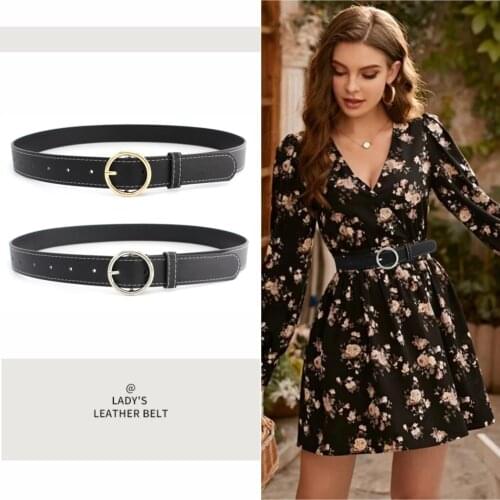 [DWTS]Women Belt High Quality Belt Round Buckle Pin buckle belt Classic Trend design Simplicity Retro Fashion All-Match Jeans