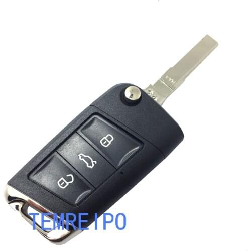 10pcs/lot 3 Button Modified Flip Remote Key Shell Fit for Vol kswagen POLO Passat B5 Golf MK5 Beetle G TI Rabbit Car Key Cover