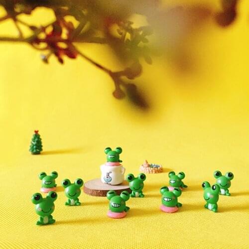 10 pcs frog couple/miniatures animals/figurine/fairy garden gnome/terrarium decoration/crafts/diy supplies