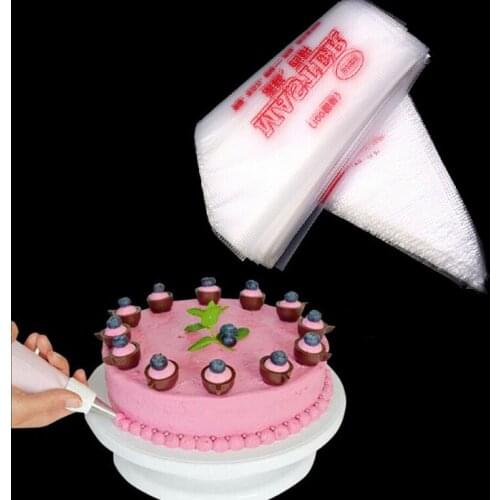 100 PCS Plastic Disposable Icing Piping Pastry Bags Cake Decorating Plastic 3 Size