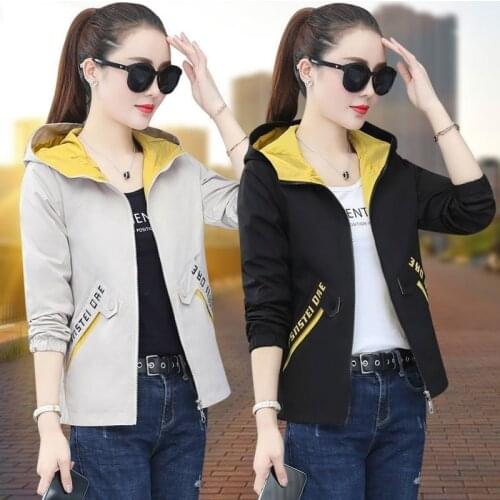 2021 New Autumn Womens Jacket Hooded Coats Long Sleeve Casual Basic Jackets Bomber Windbreaker Female Jackets Outwear Plus Size
