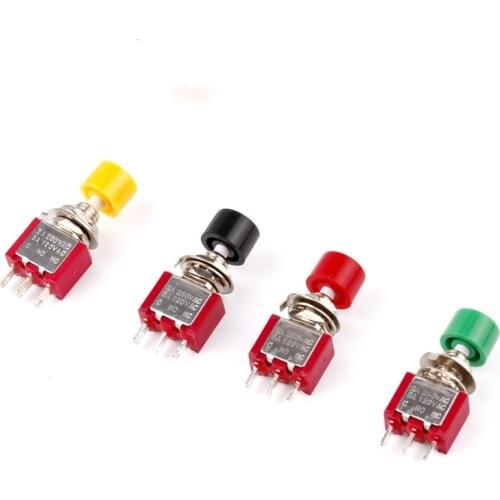 50pcs 3Pin C-NO-NC 6mm Mini Momentary Automatic return Push Button Switch 2A 250VAC/5A 120VAC Toggle Switches DS-612 MTS-10