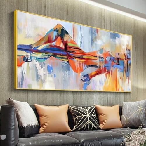 Abstract Sleeping Buddha Lord Oil Painting on Canvas Wall Art Posters and Prints Wall Picture for Living Room Cuadros Home Decor