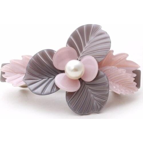 Girl Hair Clips 3D Flower Hairpins Acylic Top Folder For Women Hair Accessories Acetate Headdress Barrette Jewelry