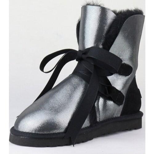 Australia Snow Boots for Women Genuine Leather Women Shoes 100% Natural Fur Winter Boots Woman Warm and Sheepskin Wool Boots