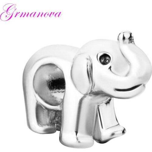 African Prairie Animal Elephant Charm Beads Manual DIY Jewelry Accessories Amulet Fit Pandora Bracelet Necklace