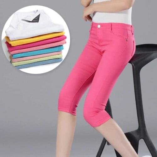 Pencil Pants Women High Waist Womens Casual Summer Pants Women Candy Pantalon Femme Trousers Pants Stretch Capris Women Ladies