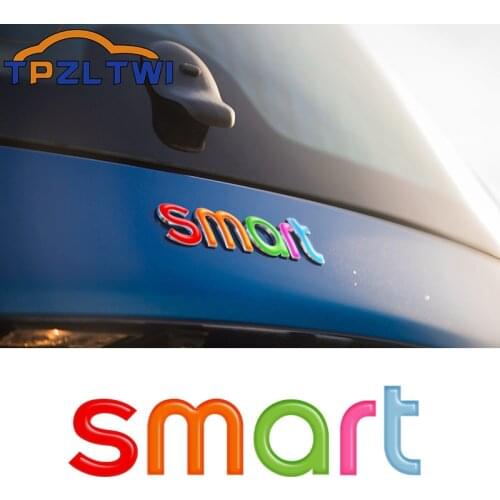 Epoxy Smart Logo Car Rear Trunk Emblem Badge Stickers Decal For Smart 451 Fortwo Smart 453 Fortwo Forfour 2009-2019 Accessories