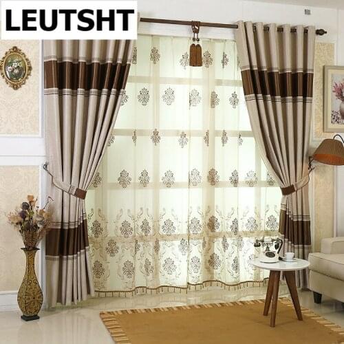 European Luxury Blackout Curtains for Living Room High-end Modern Simple Curtains for Bedroom Window Curtain Kitchen Drapes