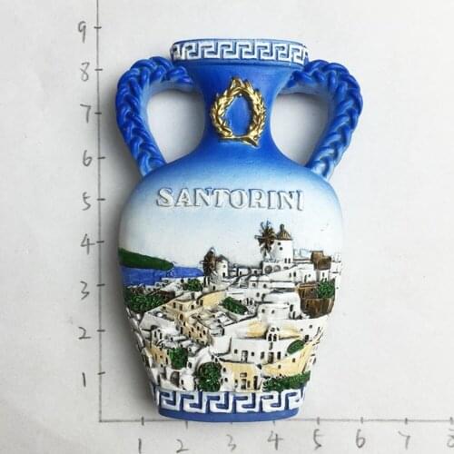 Greece Travel Souvenir Refrigerator Magnetic Stickers Santorini Oia Aegean Town Fridge Magnets Home Decorations