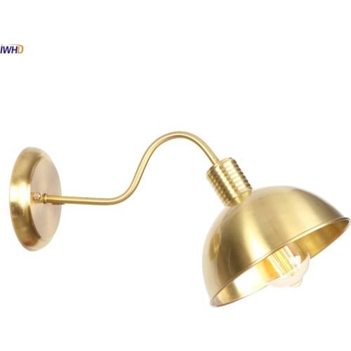 IWHD Ameican Retro Edison LED Wall Lights Fixtures Bar Restaurant Stair Industrial Loft Copper Vintage Wall Lamp Home Lighting