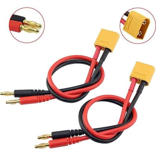 XT90 Male to 4.0mm Banana Connector With 30CM 12AWG Silicone Charger Wire Cable Lipo Battery Connect Cable for FPV RC Quadcopter