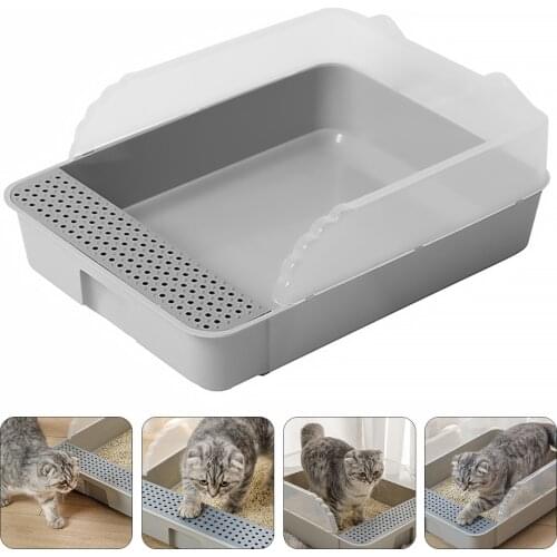 Cat Litter Box Kitten Potty Anti-Splashing Cat Toilet for Quick Easy Cleaning