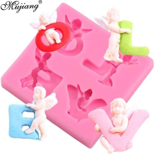 Love Letters Angel Wedding Cake Decorating Tools Cake Silicone Mold DIY Cupcake Fondant Candy Clay Chocolate Gumpaste Mould