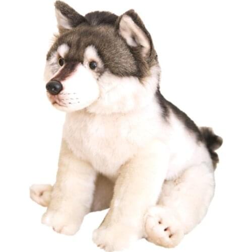 Cute Simulation Wolf Plush Toys Wolf Dog Kids Dolls Lifelike Stuffed Pet Soft Anime Decor Collection Toys For Children Kids