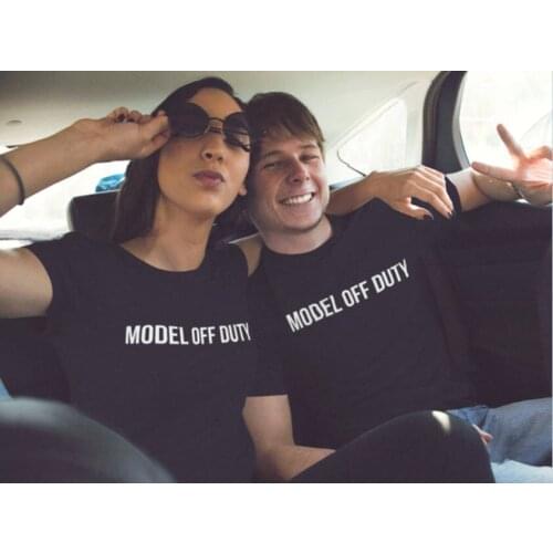 Model off Duty T shirt couple fashion t shirt brother sister t shirt gift for him /her tees tumblr black t shirt aesthetic tees