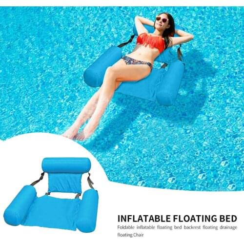 Inflatable Mattresses Water Hammock Folding Swimming Pool Floating Lounge Bed Chair Air Sofa for Summer Outdoor Water Sports
