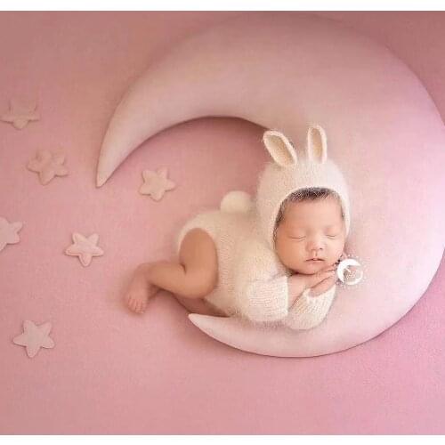 Newborn Photography Outfit Cute Mink Fleece Bunny Outfits Baby Photo Costume Girl Boy Bebes Accesorios Recien Nacido Clothes Set