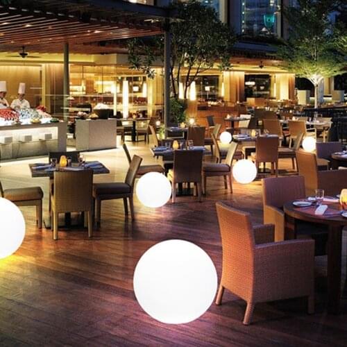 New Colorful Outdoor Garden Glowing Ball Lights with Remote Patio Landscape Pathway LED Illuminated Ball Table Lawn Lamps 25Cm