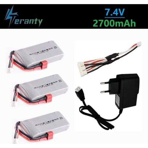 Upgrade 2700mah 7.4v Battery and Charger For Wltoys 12428 12423 Racing FeiYue 03 Q39 Remote Control Vehicle Car 2s Lipo Battery