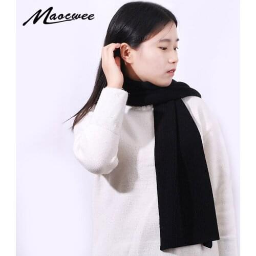 New Women Men Wool Scarf Solid Knitted Winter Outdoor Warm Windproof Breathable Wool Scarves Crochet Fashion Autumn Simple Scarf