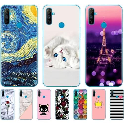 Silicon case For Realme C3 Case Soft TPU Back cover For OPPO Realme C3 RMX2020 C 3 RealmeC3 Coque Capa Funda 6.5inch cute cat