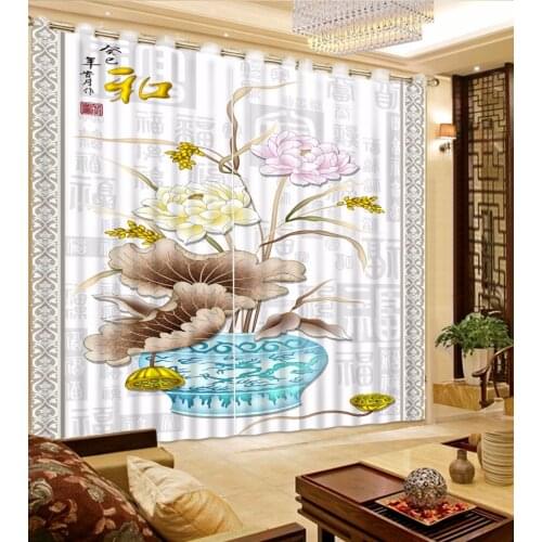 Modern Sheer Curtains Beautiful flower Curtains For Living Room Polyester/Cotton Curtain Custom Brief 3D Drapes