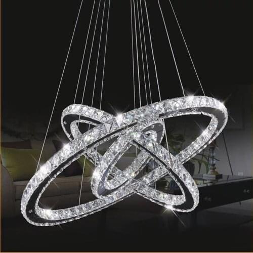 Modern LED Chandeliers Crystal Pendant Lamp Round Ceiling Light Ring Decor Lighting Fixture LED Suspension Lamps PA0685