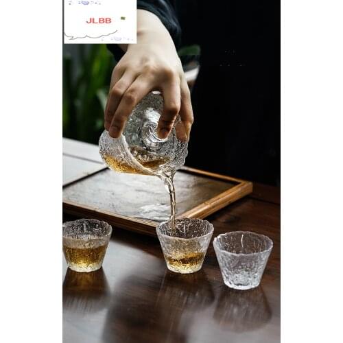 Japanese Style Glass Hammer Gaiwan Gongdao Tea Cup Kung Fu Tea Set Heat-Resistant Thickened Serve Tea Bowl with Lid