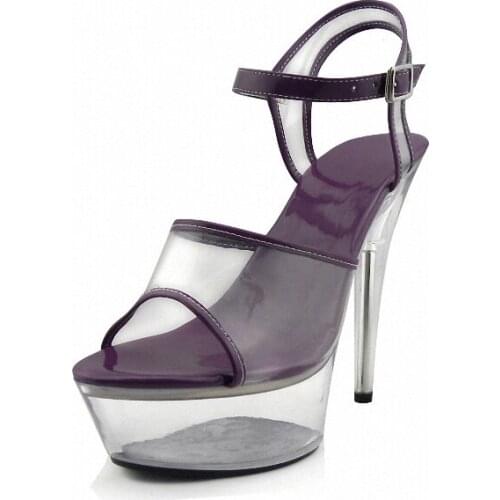 Crystal The Bride Wedding Sandals Classic Ladys Stage Shoes Clear 6 Inch Fashion 15cm Sexy Ultra High Heels Performance Sandals