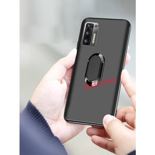 Ultra Thin Finger Magnetic Ring Matte Case for Doogee S97 Pro Black Silicone TPU Cover for Doogee S97
