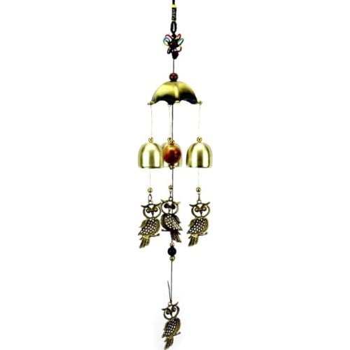 Wind Chime Vintage Owl Bells Windchime Hanging Decoration Home Outdoor Yard Garden Wall Ornament Window