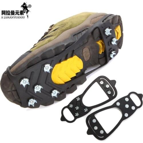 1pair New Ice Snow Ghat Non-Slip Spikes Shoes Boots 8 teeth ice Grippers Crampon Walk Cleats outdoor sports hiking climbing