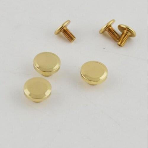 100pcs/1lot) Bags Handbags Leather Goods Hardware Accessories High Quality Alloy Bags Round 10cm Flat Feet rivet Accessories