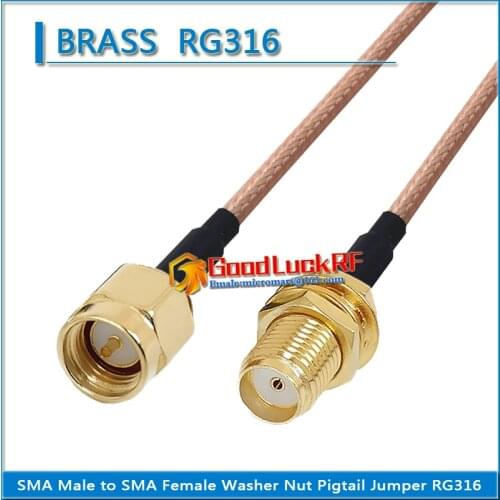 1X Pcs High-quality SMA Male to SMA Female Washer O-ring Bulkhead Panel Mount Nut Plug Coaxial Pigtail Jumper RG316 Cable