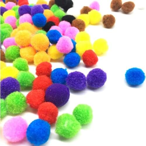 200pcs 15mm 25mm Mixed Color Pom Poms Fur Ball Arts Toys Crafts DIY Apparel Sewing Fabric Supplies Wedding Home Decoration