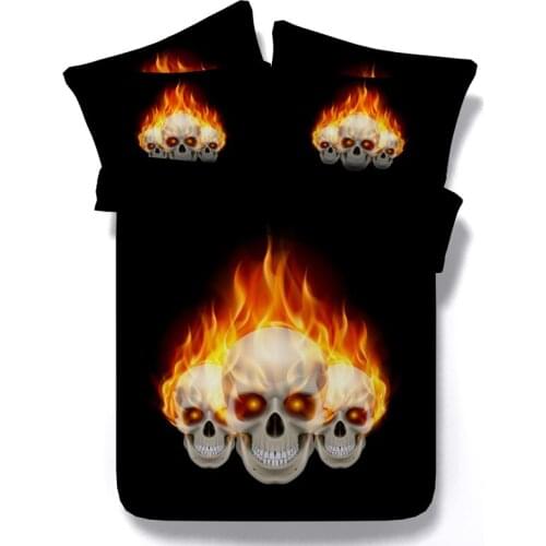 3D oil painting 100%cotton human skeleton/head/skull bedding set with filling twin/full/queen/king/super king size free shipping