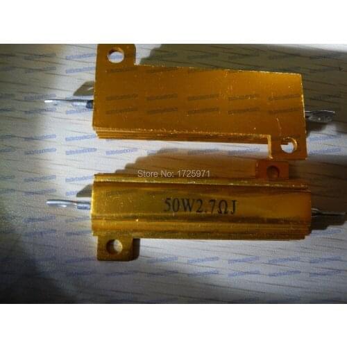 50PCS/LOT RX24-50W 2.7R 2.7 Ohm LED load resistor Aluminum Case Wirewound Resistor