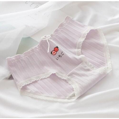 6PCS/Set Cotton Panties Female Plaid Fruit Print Underpants Sexy Panties for Women Briefs 5 Colors Underwear Lingerie Wholesale