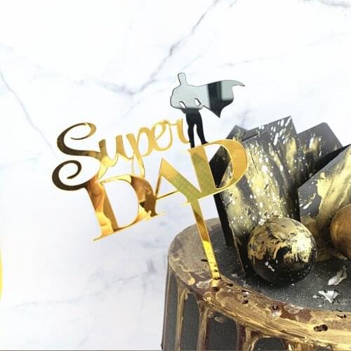 Acrylic Mother Happy Birthday Cake Topper Gold Father Acrylic Cake Topper Flags For Mom Daddy Birthday Party Cake Decorations