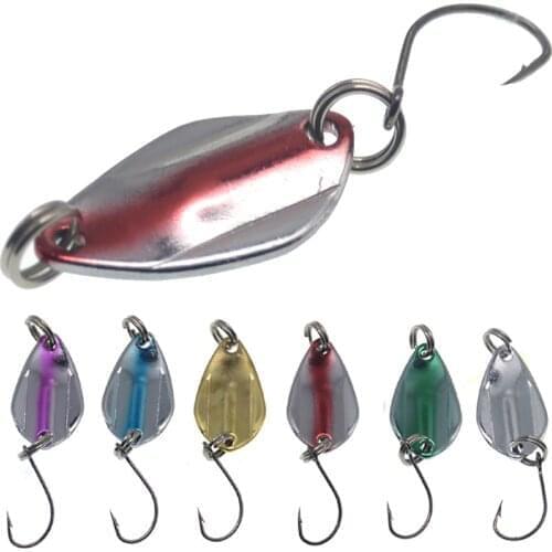 New Fishing Lure 6Pcs 3G 26MM Spinner Spoon Sequins Metal Bait Single Hook Artificial Hard Bait Bass Pike Winter Ice Fishing Kit