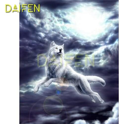 Full Round Diamond mosaic Dark clouds animal Full Square Diamond embroidery Wolf clouds sky DIY 3D Diamond painting Cross stitch