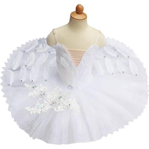 Jupe de Ballet à plumes et miroir blanc, nouvelle collection, robe de danse professionnelle pour adultes, crêpes, cygnes
