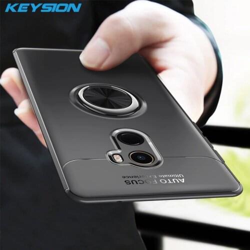 KEYSION Ring Holder Phone Case For Xiaomi Mi Mix 2 2S A2 Redmi Note 6 Pro 5 Pro F1 Magnetic Car Stand Soft Silicone Matte Cover