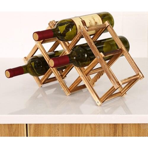 Wooden Bottle Rack DIY Creative Folding Wine Stand Ornaments Multi-Bottled Home Geometric Function Decor Holder Stand For Wine