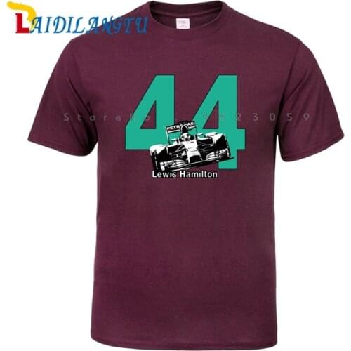 Hamilton 44 F1 Race Car T-Shirt World Champion Formula 1 Brit Silverstone Men Cotton T Shirt Top Tees