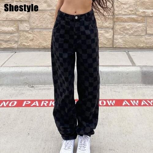 Женские брюки в клетку Grosfairy China At AliExpress